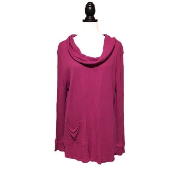 Chico’s Zenergy Cowl Neck Fuchsia Tunic Top 3 US XL 16-18 - Picture 1 of 7